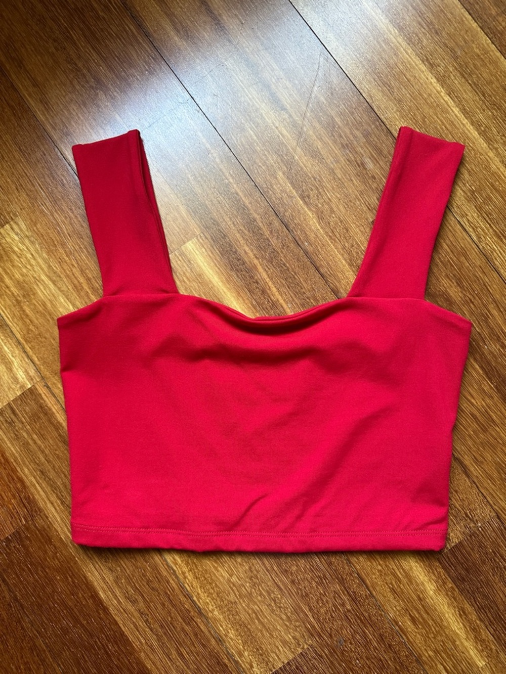 NWOT Red Square Neck Crop Top